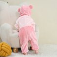 thumbnail image 6 of CYRBOKO Pajamas One-pieces for Toddler Boys Girls, Sleepwear Long Sleeve Unisex Thermal Animal Shapes Fleece One-pieces Pink Size 18-24 Months, 6 of 8