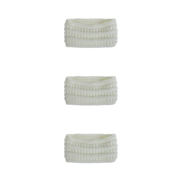 Guardoinrt Rester Chaud et à la Mode Bandeaux Tricotés pour les Femmes Cadeaux Réfléchis Blanc 3Set