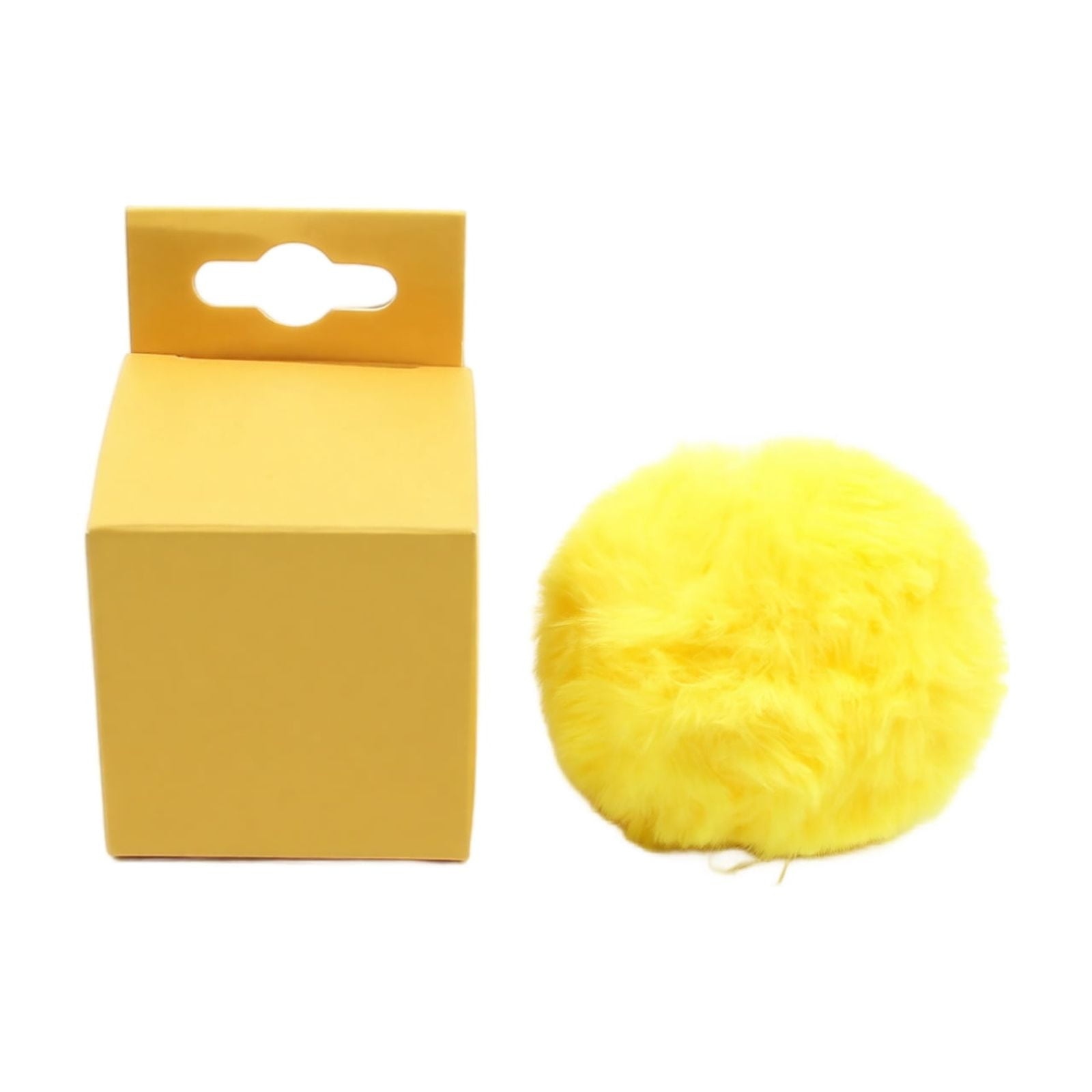 Catnip Plush Ball Toys with Squeaky Sound and Soft Faux 1-Pack Yellow for Indoor Cats Interactive Cat Toys