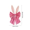 thumbnail image 3 of Easter Bows for Wreaths Decorations,Easter Tree Topper Bow,Decorative Plaid Bow with Bunny Ears for Spring Home Front Door Outdoor,16X8 in （Pink）, 3 of 6