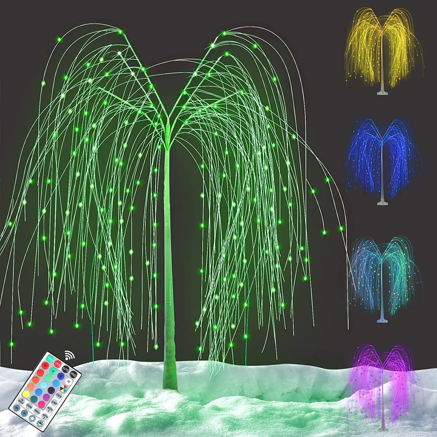 6ft Weeping Willow Tree Lights Colorful LED Lights Christmas Yard Decor