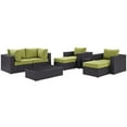 thumbnail image 2 of Modway Convene 8 Piece Outdoor Patio Sectional Set in Espresso Peridot, 2 of 11