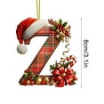 thumbnail image 2 of Buffalo Plaid Monogram Christmas Ornament, Flat Acrylic Personalized Initial Christmas Tree Ornament with Santa Hat, Xmas Stocking Tag, Farmhouse Rustic Monogram Decoration - Letter Y, 2 of 5