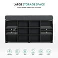thumbnail image 6 of Ivinta Shoe Storage Bench with Cushion, Storage Cabinet Bench with Seating, Adjustable Shelves with Shoe Shelf for Living Room, Entryway, Bedroom, 6 of 7