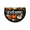 thumbnail image 2 of TanSiDing 2pcs Velvet Thanksgiving Pumpkin Half-round Floor Mat Non-slip Entryway Doormat for Fall Home Decor 60x40cm, 2 of 6