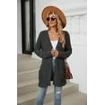 thumbnail image 3 of Women's daily versatile loose fit with pockets, classic blue pit stripe mid length jacket, 3 of 3