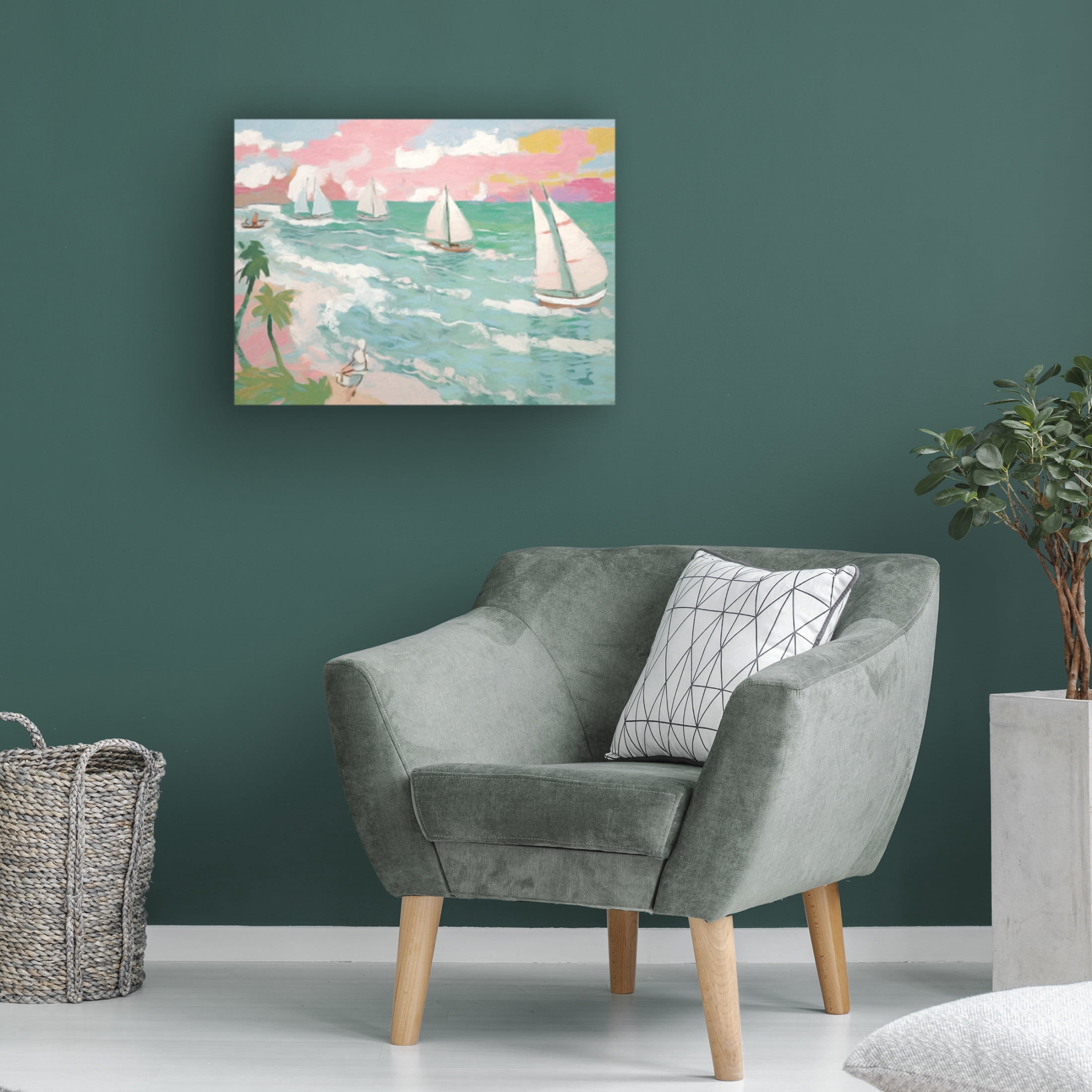 Canvas Wall Art - Sasha 'Sailing I' Wall Art for Living Room, Bedroom, or Office Décor by Trademark Fine Art - 47 x 35 Inches