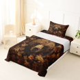 thumbnail image 5 of Manfei Flag Fall Leaves Twin Sheets,Rustic Bear Bedding,Red Gold,3pcs,1 Fitted Sheet and 1 Pillowcase, 5 of 6