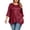 Red, variant on SuTry Plus Size Womens Crew Neck Tunic Blouse Three Quarter Ruffle Cuff Asymmetric Double Ruffle Hem Loose Flowy Casual Daily Wear Top