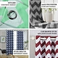 thumbnail image 4 of Efavormart 2 Panels White/Mint Polyester Chevron Design Thermal Insulated Blackout Room Darkening Grommet Top Curtain 52"x64", 4 of 11