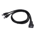 thumbnail image 2 of 1M Dual USB 3.0 a Montaje Empotrado Del Panel Del Vehículo Sunnimix Cable adaptador de montaje empotrado en el coche, 2 of 8