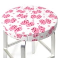 thumbnail image 3 of Goofa pink polka dot bows Printed Stool Covers Round, Waterproof Round Bar Stool Covers Anti-Slip Round Bar Stool Seat Cover with Elastic Bands Durable -12 inch, 3 of 7