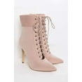 thumbnail image 4 of Olivia Jaymes Womens Pointed Toe Lace Up High Heel Stiletto Ankle Boots Satisfied Fashion Boot - Nude, 4 of 4