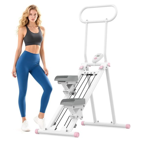 Stair Stepper for Home Gym,Folding Vertical Climber Cardio Exercise Machine,Stair Climber for Full Body Workout with Adjustable Handlebar for Women & Men