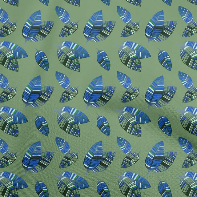 oneOone Velvet Pear Green Fabric Leaves Craft Projects Decor Fabric Printed By The Yard 58 Inch Wide-aB