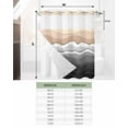 thumbnail image 6 of No Hook Shower Curtain with Snap-in Liner, Grey Ombre Stripe Waterproof Fabric Bathroom Curtains, Abstract Summer Beach Coastal Bath Curtains & Mesh Top Window 72"x78" Long, 6 of 6