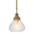 thumbnail image 5 of Creative Co-Op Distressed Mango Wood Ceiling Light, Brown and Natural, 5 of 9