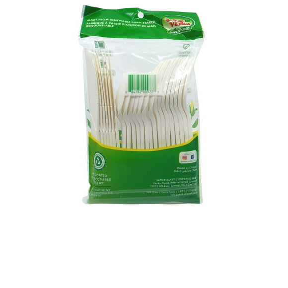Couverts assortis Verka GREEN LINE (24 EA x 16) Amidon de maïs renouvelable
