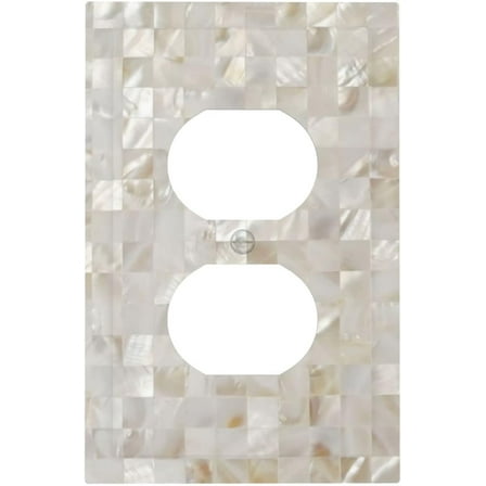 Mother Of Pearl Beige 1 Gang Toggle Light Switch Cover Decorative Single Wall Plate Switch Plates Kitchen Bedroom Bathroom Decor 1 Gang Duplex Outlet