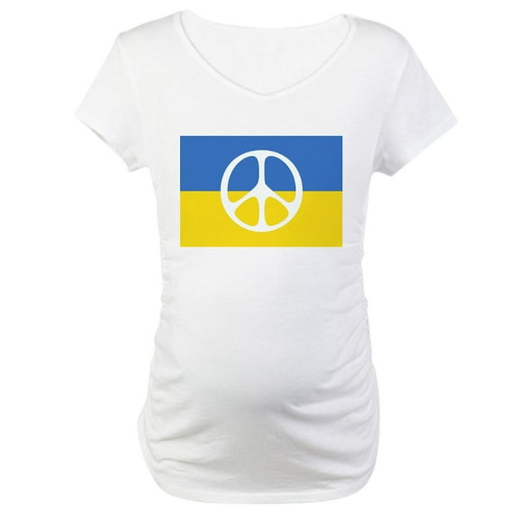 CafePress - Pray For Peace In Ukraine Maternity T Shirt - Cotton Maternity T-shirt, Cute & Funny Pregnancy Tee