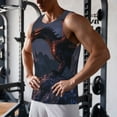thumbnail image 5 of KLL Fire Breathing Dragon Twilight Print Men's Muscle Gym Workout Stringer Tank Tops Bodybuilding Fitness T-Shirts Tank Tops Men-XX-Large, 5 of 7
