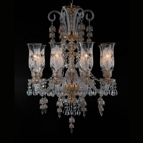 8 Light Garnier Marbella Gold Bohemian Chandelier