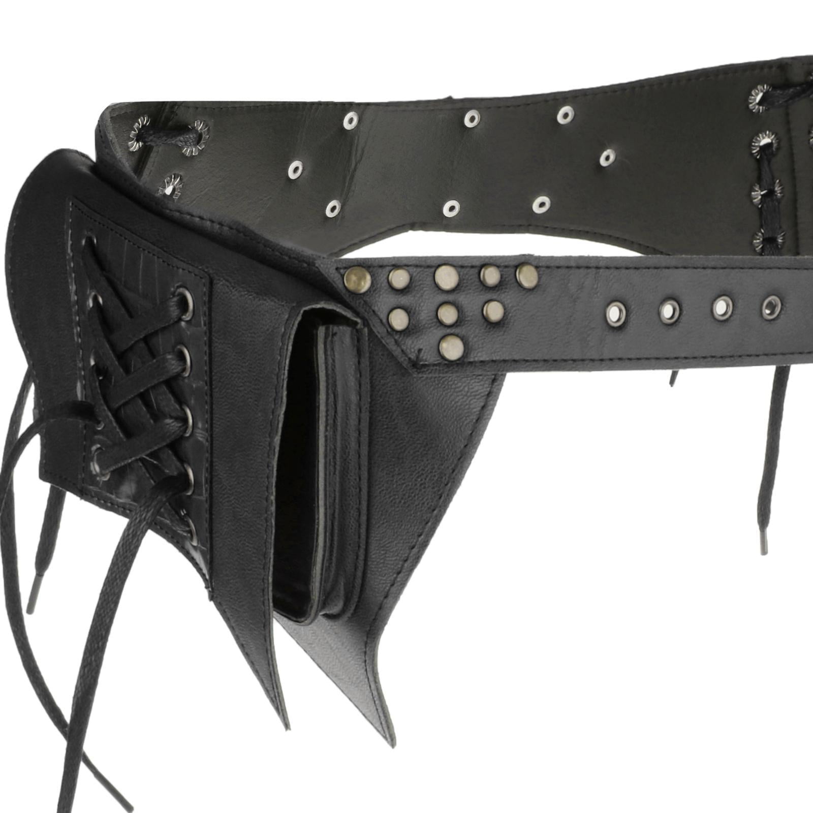 Fashion Fanny Pack Costume Bags Wallet Adjustable Steampunk Waist Bag Pouch for Black