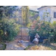 thumbnail image 2 of Pissarro, Camille 32x26 White Modern Wood Framed Museum Art Print Titled - Hermitage Garden, Maison Rouge, 2 of 4