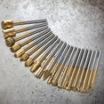 thumbnail image 3 of HEMOTON Rotary Bits for Woodworking 20 Piece High Carbon Steel Cutting Burr Set Golden Small Metal Cutter Burrs 20 Pcs, 3 of 8