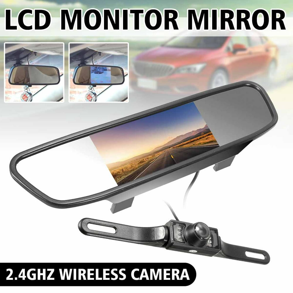 Car Rear View Backup Camera Wireless Car TFT LCD Monitor Mirror with IR Night Vision Rear View