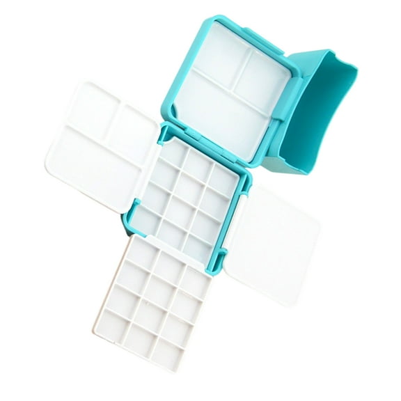 FEAMOS Empty Watercolour Painting Box with Palettes Watercolour Paint Palettes Watercolor Pigment Storage Box for Artists