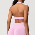 thumbnail image 5 of Neewe Women's Seamless Sports Bra Knitted Yoga Suit Gathering Breathable Workout Gym Tank Top for Women-Pink 2XL, 5 of 9