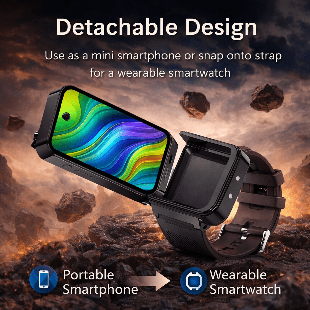 Android 12 Smart Watch with 3.97" HD Touchscreen, MT6762 8GB+256GB, App Support, Dual Camera
