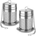 thumbnail image 1 of Infusores de té para té suelto (paquete de 2), juego de coladores de acero inoxidable 18/8, malla extrafina para preparar té, especias y condimentos., 1 of 5