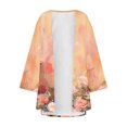 thumbnail image 4 of LMKIHUSA Women Summer Bikini Kimono Bathing Suit Cover Ups for Swimwear Floral Cover Ups for Women 2024 Vacation 3/4 Sleeve Shrug Cardigan Casual Loose Front Open Chiffon Swimsuit Coverup,Orange,S, 4 of 5