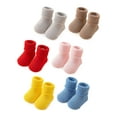 thumbnail image 2 of BadPiggies 6 Pairs Toddler Socks with Grippers Warm Fuzzy Socks for Kids No Skid Slipper Crew Socks 0-3 Yr, 2 of 10