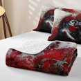 thumbnail image 4 of Erosebridal Spooky Skull Couple Twin Quilt Set, Halloween Red Rose Twin Coverlet Set for Boys Girls, Red Black Grey, 2-Piece 1 Bedspread and 1 Pillowcase, 4 of 7