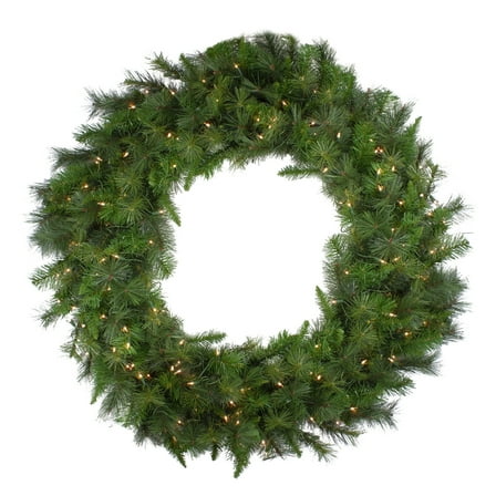 Canyon Pine Mixed Artificial Christmas Wreath - 48-Inch Clear Lights
