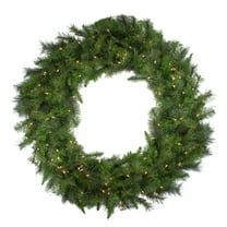 60" Pre-Lit Canyon Pine Artificial Christmas Wreath - Clear Lights