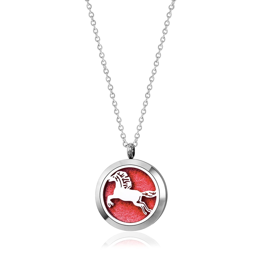 Horse Aromatherapy Necklace Oil Diffuser Jewelry Essential Oil Diffuser Necklace Scent Necklace with Gift Box