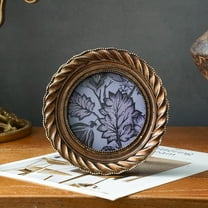 4 Inch Round Shape Resin Photo Frame, Vintage bronze-colored Picture Frame, Photo Tabletop & Wall Display Hanging Display & Home Decor