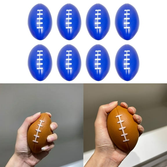 Joernso 12Pcs Mini Football Stress Ball Anxiety Relief High Elasticity Party Favor Hand Grip Football Training Stress Ball for Home