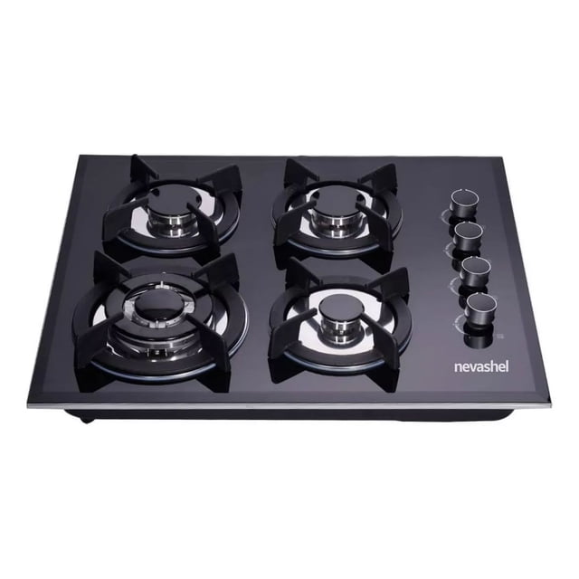 Parrilla A Gas Empotrable Estufa 4 Quemador Nevashel Kitchen AD-14 Estufa A Gas Empotrable De Cristal Templado Elegante De 4 Quemadores Adaptable A Gas Lp O Gas Natural Con Encendido Electrico Cocinas