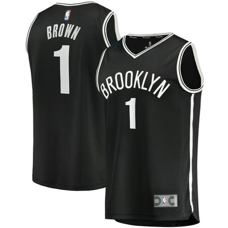 Men's Fanatics Branded Bruce Brown Black Brooklyn Nets 2020/21 Fast Break Replica Jersey - Icon Edition