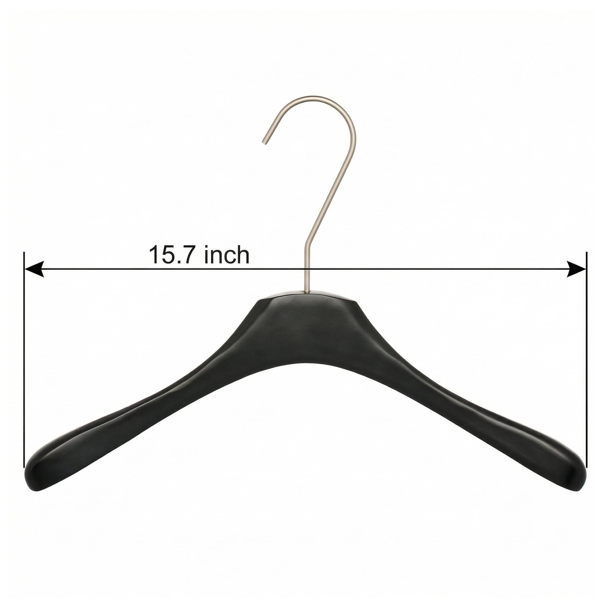 Unique Bargains 2Pcs Wood Nonslip Durable Hangers With Pinch Clips Black 15.7inch