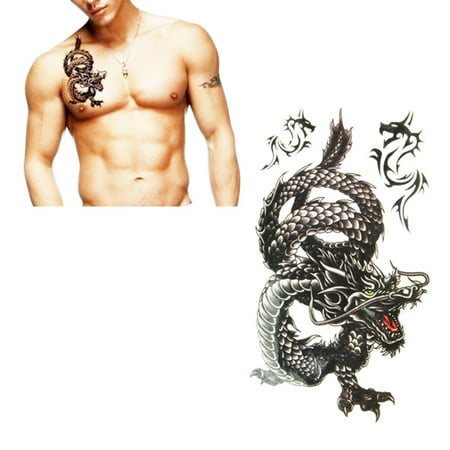 10*20.5cm Creative design black dragon waterproof and sweat tattoo