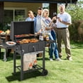 thumbnail image 3 of Costway Outdoor Charcoal Grill 391 sq.in. Cooking Area 2 Foldable Side Table BBQ Camping, 3 of 10
