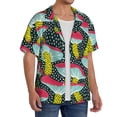 thumbnail image 4 of Disketp Men's Hawaiian Green Mushroom Print Shirts Button Down Holiday Beach Shirts-XX-Large, 4 of 7