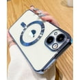 thumbnail image 2 of Case for iPhone 14 Plus Case Clear Magnetic Compatible with MagSafe Built-in Camera Lens Protector Soft Slim Shockproof Phone Case for iPhone 14 Plus 6.7" - Blue, 2 of 12