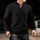 thumbnail image 1 of pstuiky mangas largas para hombre, Sudadera con capucha y cuello redondo de manga larga de color liso para hombre camisetas de hombre m, 1 of 6